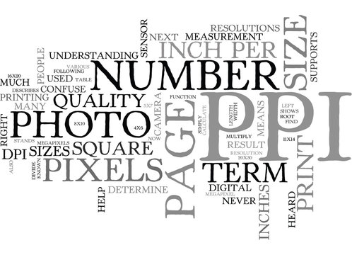 WHAT IS PPI PIXELS PER INCH TEXT WORD CLOUD CONCEPT