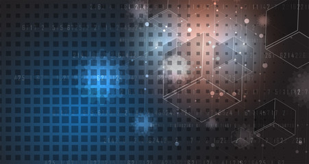 Abstract technology particle. Virtual molecule background. Computer generated for business solution and presentation