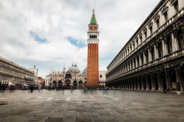 Fototapeta na wymiar Venice, Saint Mark Square on a cloudy afternoon