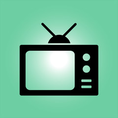 Tv icon. Flat design style. Icon of mass media.  