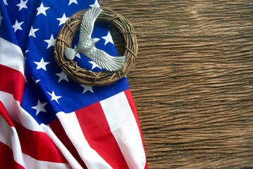 america flag ground in 4th july concept