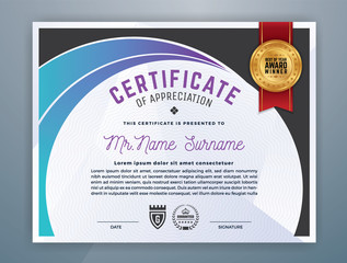 Multipurpose Modern Professional Certificate Template Design for Print. Vector illustration