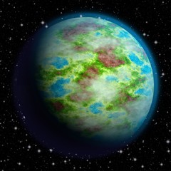 Obraz na płótnie Canvas Earth like planet texture with stars in background