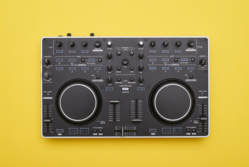 Flat lay of mixing board on field