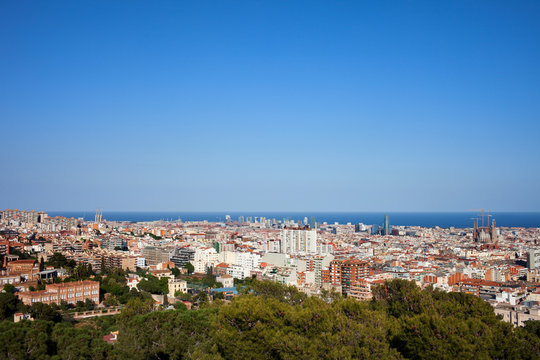 City of Barcelona Cityscape in Catalonia, Spain