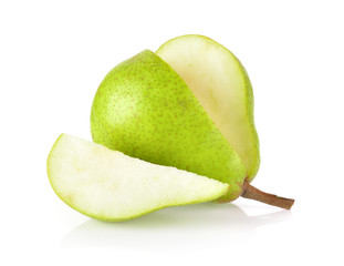 green pears isolated on white background