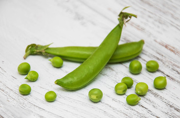 green peas on a table