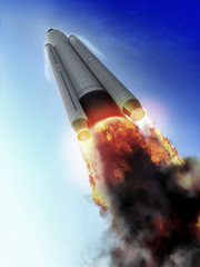 space rocket launch to Mars