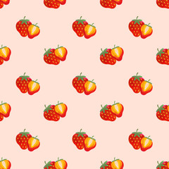 Seamless background image colorful watercolor texture tropical fruit strawberry