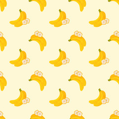 Seamless background image colorful watercolor texture tropical fruit banana