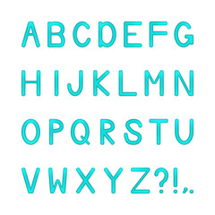 vector shiny letters set