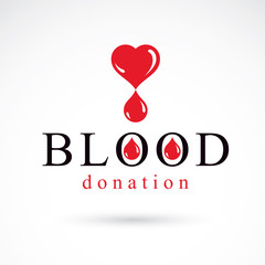 Blood donation conceptual illustration. World blood donor day logotype.