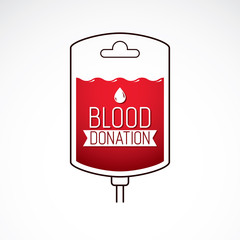 Vector illustration of blood dropper prepared for blood donation. Blood transfusion metaphor, medical care emblem.