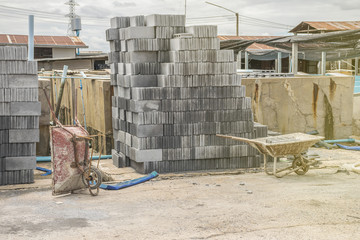 labor builders working for construction building.