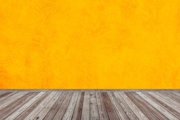 Vintage interior with orange concrete wall