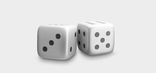 2 dices 3d rendering