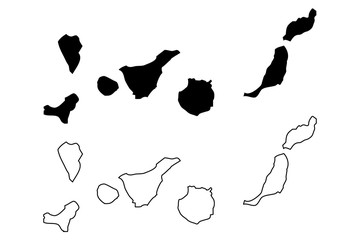 Canary Islands map vector illustration, scribble sketch Canary Islands