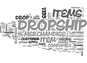 WHEN YOU DECIDE TO DROPSHIP TEXT WORD CLOUD CONCEPT