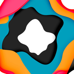 3d vector abstract background with cut shapes