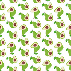 Avocado vector seamless pattern