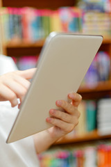 Girl holding tablet