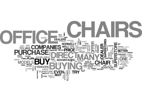 WHERE TO BUY OFFICE CHAIRS TEXT WORD CLOUD CONCEPT