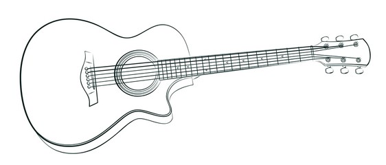 Obraz na płótnie Canvas Guitar sketch. 