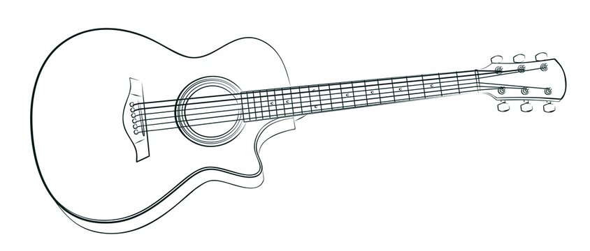 How To Draw A Guitar, Step by Step, Drawing Guide, by Dawn - DragoArt