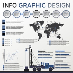 Oil and Gas Industry Elements. Info graphics Set. Vector Elements