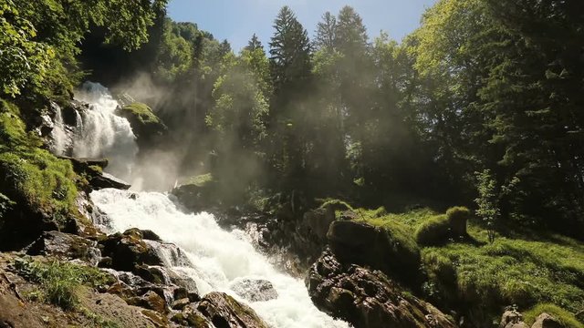 Famous "Giessbach" waterfall in the Bernese Oberland, Switzerland