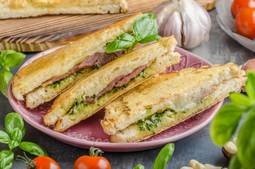 Pesto cheese sandwich