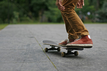 Teenager on a skateboard in the city
