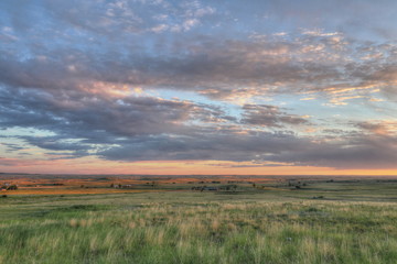 Fototapeta na wymiar Sunrise on the Eastern Plains of Colorado USA