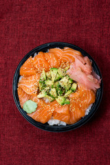 japanese food Mix Sashimi Chirashi Rice Bowl