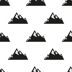 Vector mountain and outdoor adventures seamless pattern