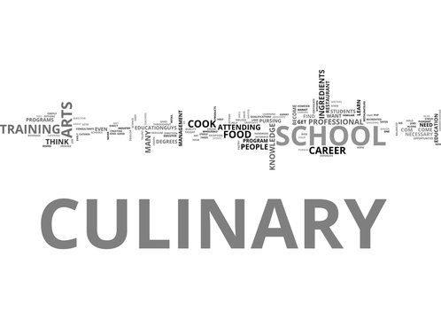 WHY ATTEND CULINARY SCHOOL TEXT WORD CLOUD CONCEPT