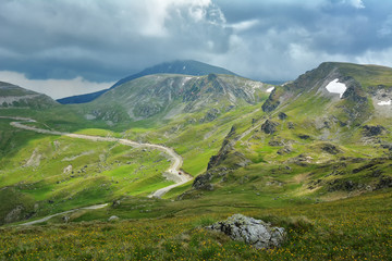 The Carpathian Mountains seen from Transalpina