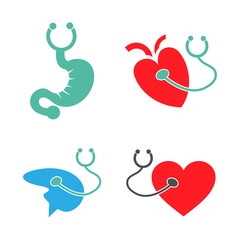 Template desain logo medis. ilustrator vektor