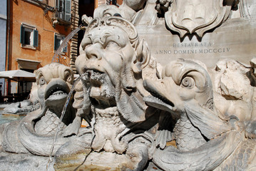 The Fontana del Pantheon, Piazza della Rotonda (Rome, Italy)