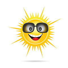 sun happy with sunglasses illustration