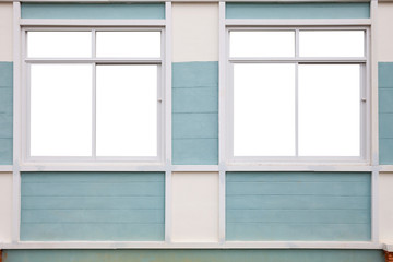 Modern white window on wall.