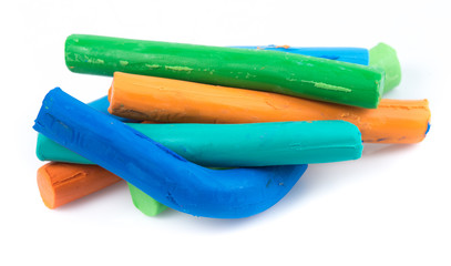 Colorful clay isolated on white background