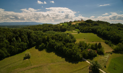 Fototapeta na wymiar Aerial view of rural landscape