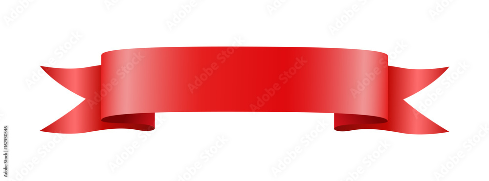 Wall mural red vector shiny blank ribbon label for your text isolated on white background