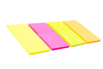 Post-it note. color blank sticky notes on white background