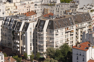 Fototapeta premium Immeuble à Paris, vue aérienne