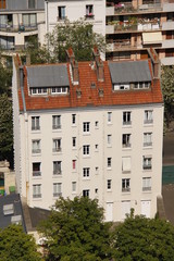 Immeuble à Paris, vue aérienne