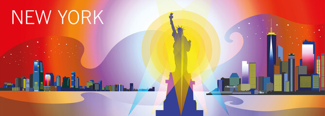 New York-city silhouette in different colors © alinart