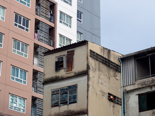 Old and New Building different concept