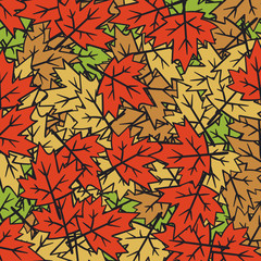 Naklejka na ściany i meble Autumn Fall Minimal Design Vector Leaves